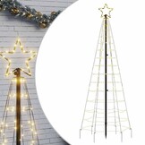 vidaXL LED Kerstboom 180 cm - Warm Wit & 8 Lichteffecten - 50% Korting