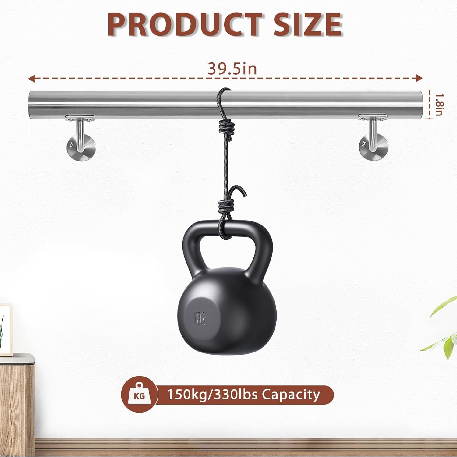 Zilveren RVS Trapleuning 100cm - 43% Korting!