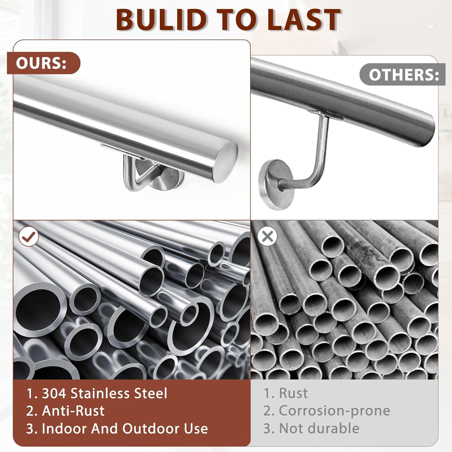 Zilveren RVS Trapleuning 100cm - 43% Korting!