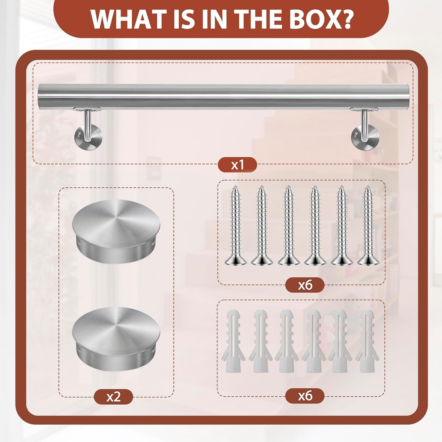 Zilveren RVS Trapleuning 100cm - 43% Korting!