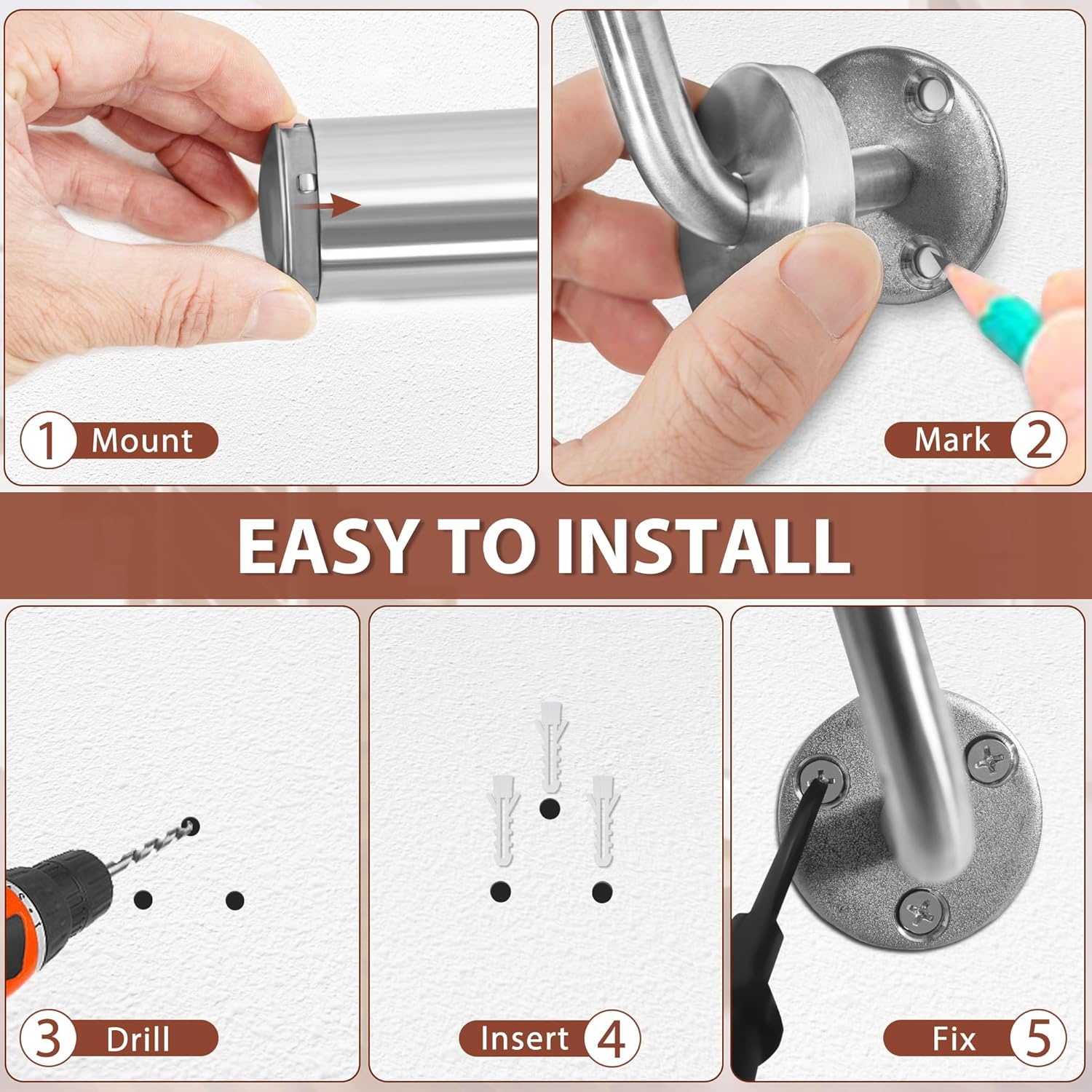 Zilveren RVS Trapleuning 100cm - 43% Korting!