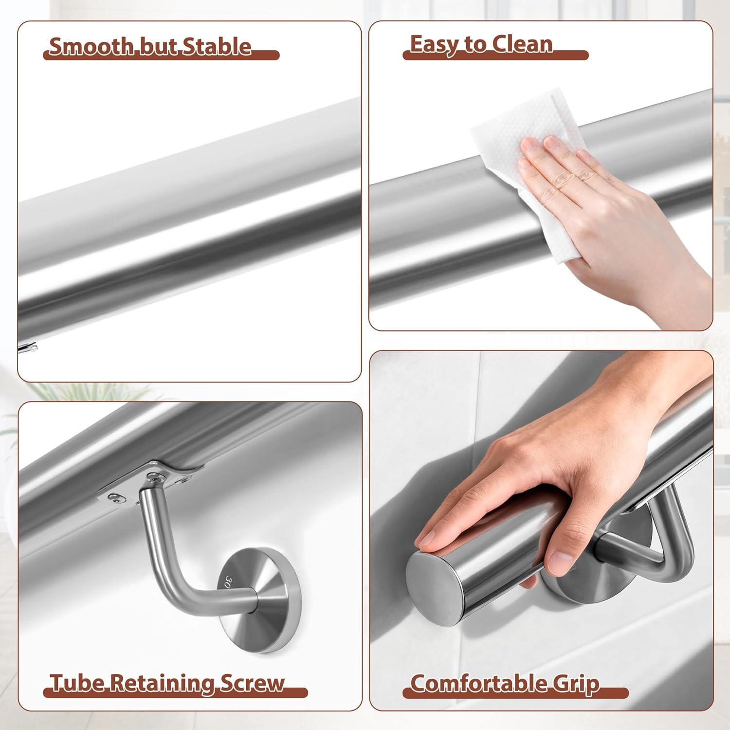 Zilveren RVS Trapleuning 100cm - 43% Korting!