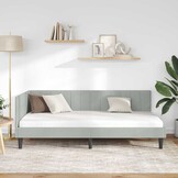 Lichtgrijs Fluweel Hoekbedframe 90x190cm - 36% Korting!