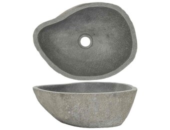 VidaXL Ovale Riviersteen Wastafel - 40% Korting!