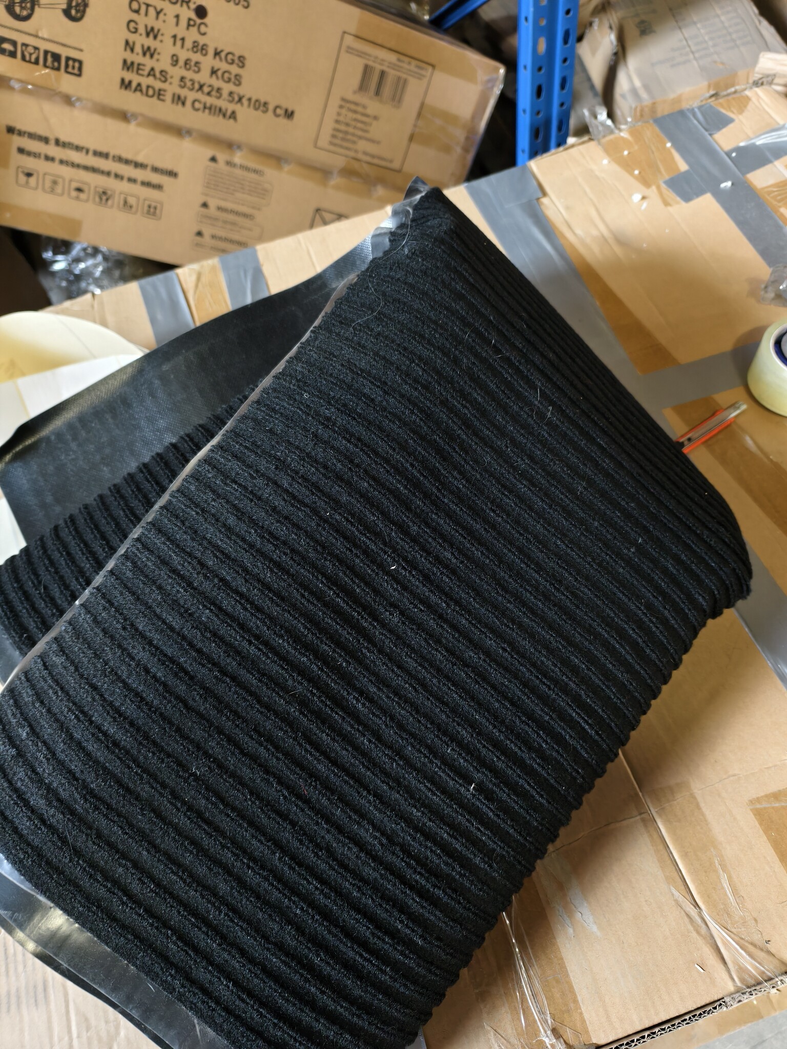 XL Zwarte Geribbelde Deurmat 120x180cm - 52% Korting