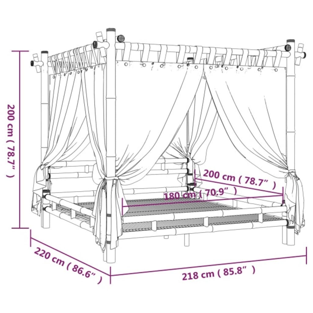 Hemelbed Bamboe 180x200cm - 35% Korting!