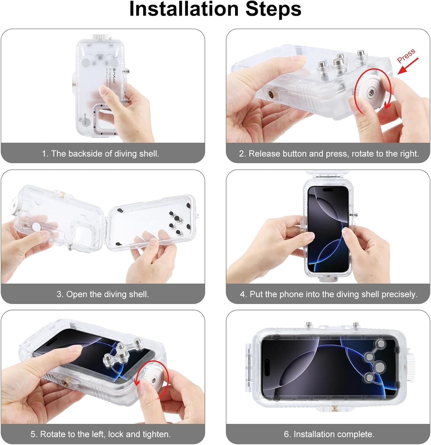 PULUZ Waterdichte Case iPhone 16 Pro Max - 40% Korting!