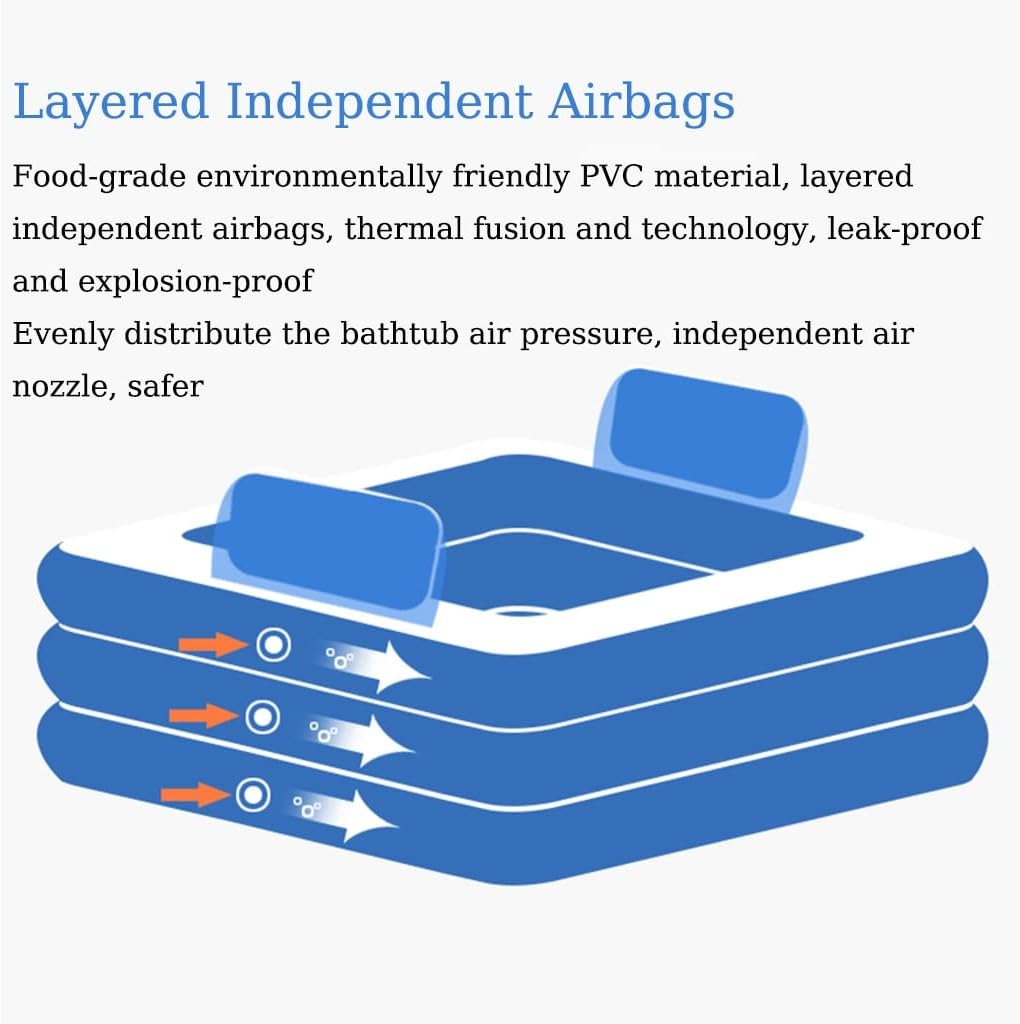 Zwarte Opblaasbare Badkuip 160x120x60cm - 18% Korting