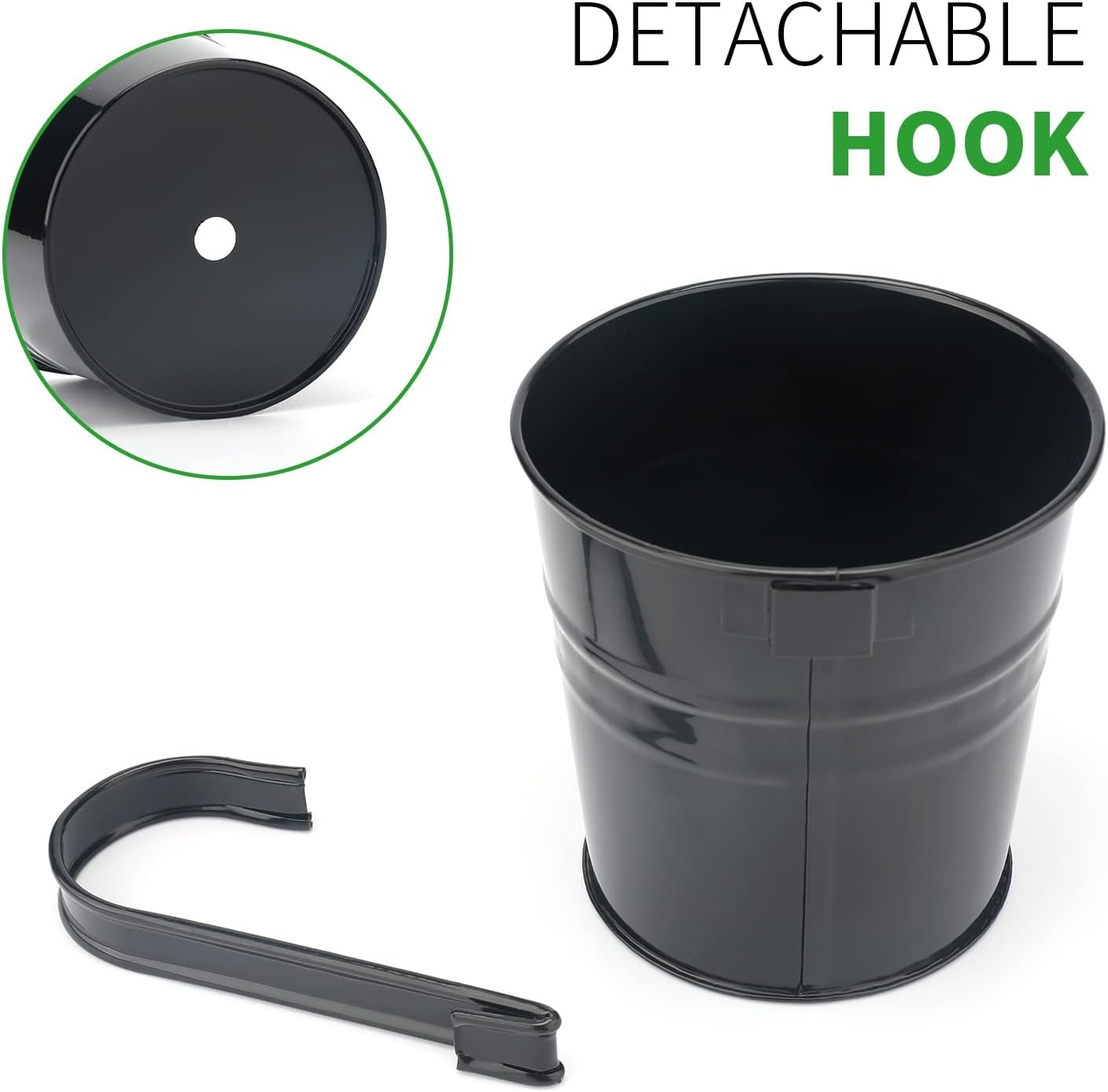 10x Zwarte Metalen Hangpotten (16cm) - 33% Korting!