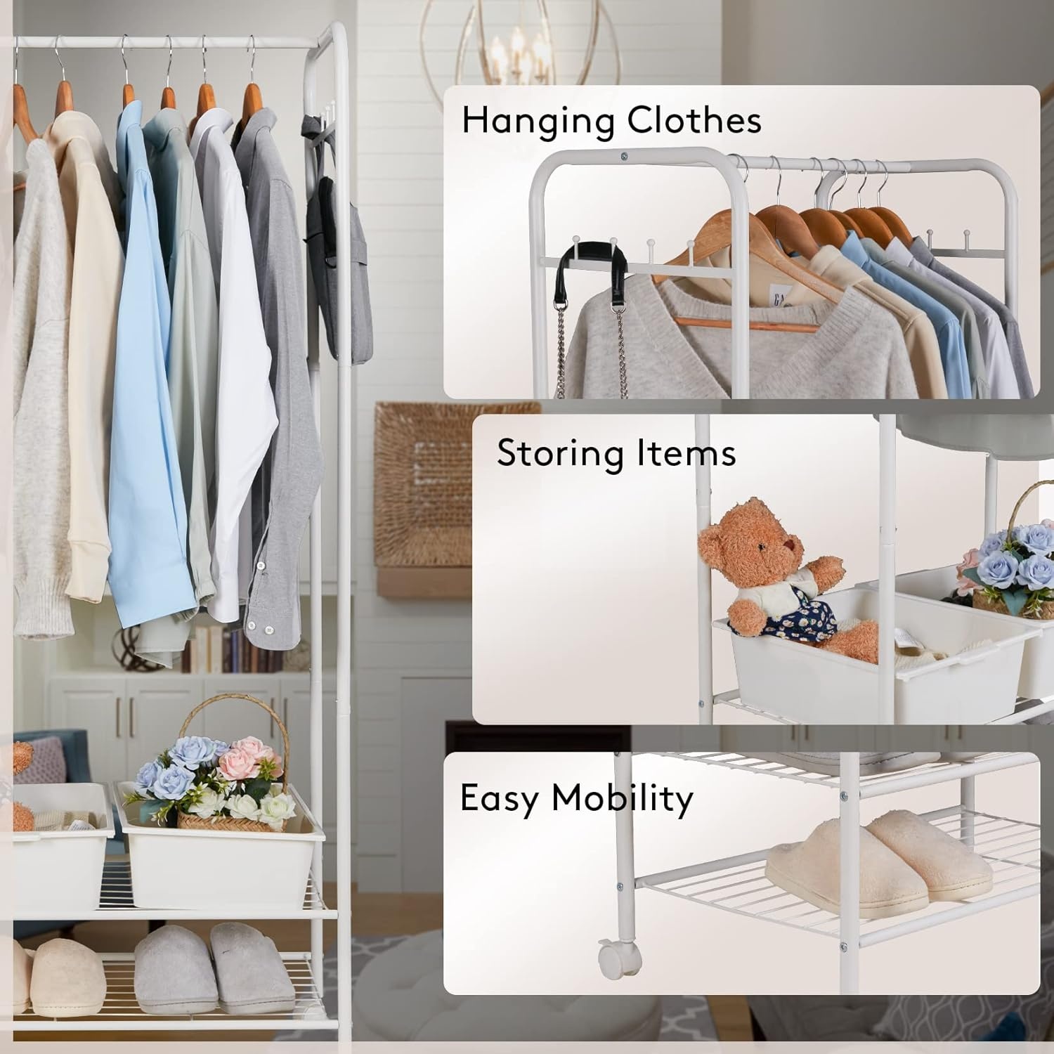 UNHO Metalen Kledingrek Wit - 28% Korting | Compact & Mobiel