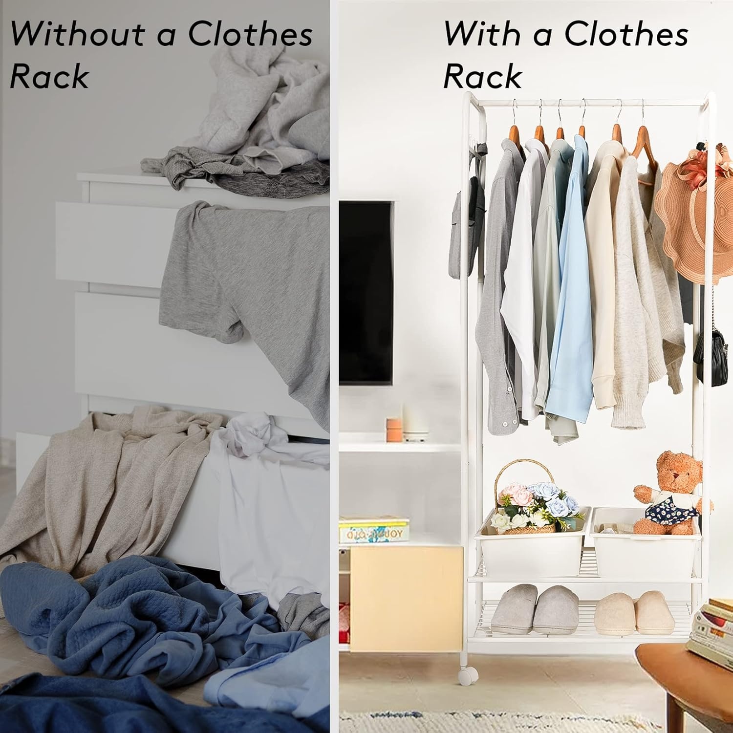 UNHO Metalen Kledingrek Wit - 28% Korting | Compact & Mobiel