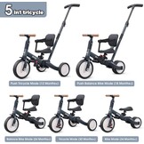 Newyoo 5-in-1 Driewieler & Loopfiets (Donkergrijs) - 36% Korting!