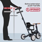 Newyoo 5-in-1 Driewieler & Loopfiets (Donkergrijs) - 36% Korting!