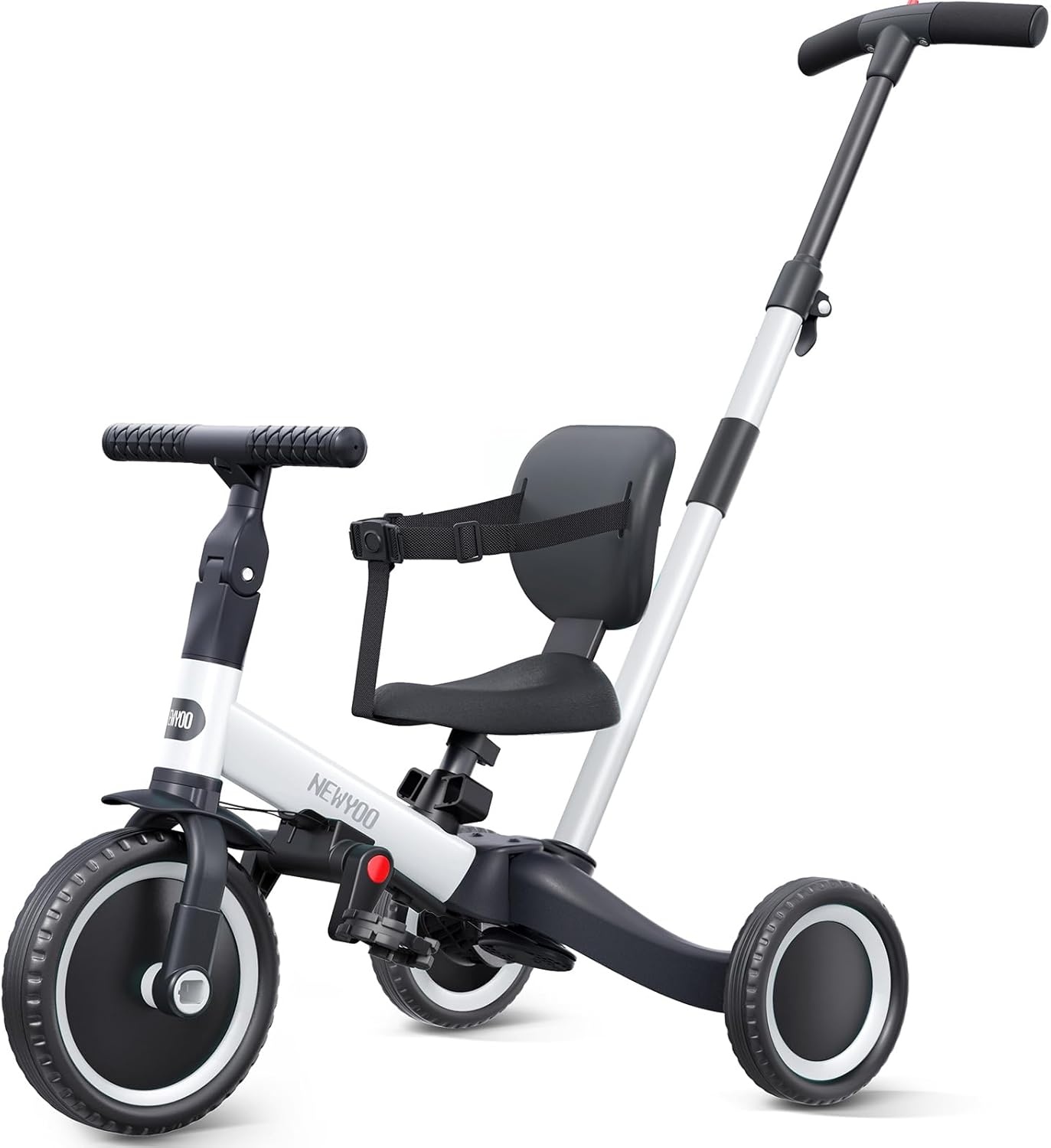 Newyoo 5-in-1 Driewieler & Loopfiets (Donkergrijs) - 36% Korting!