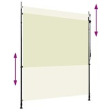 vidaXL Rolgordijn Buiten - 200x270 cm Crème (45% Korting!)