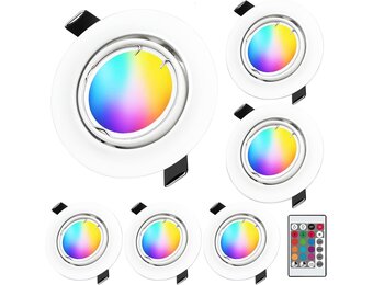 KYOTECH LED Inbouwspots 6 stuks - RGB + Warm Wit, 33% Korting!