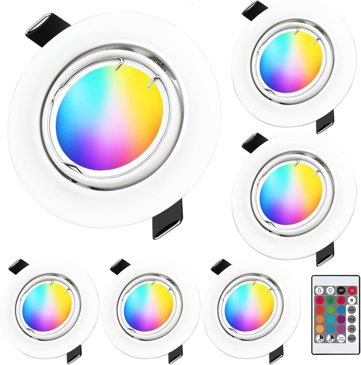 KYOTECH LED Inbouwspots 6 stuks - RGB + Warm Wit, 33% Korting!