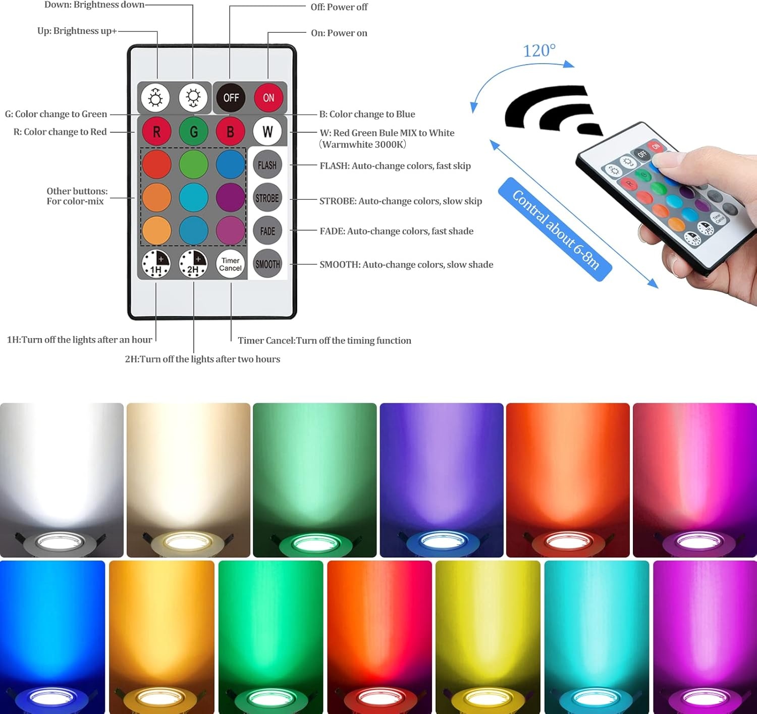 KYOTECH LED Inbouwspots 6 stuks - RGB + Warm Wit, 33% Korting!
