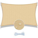 Zonnezeil Rechthoekig 4x5m - 35% Korting! Waterdicht Zandkleurig