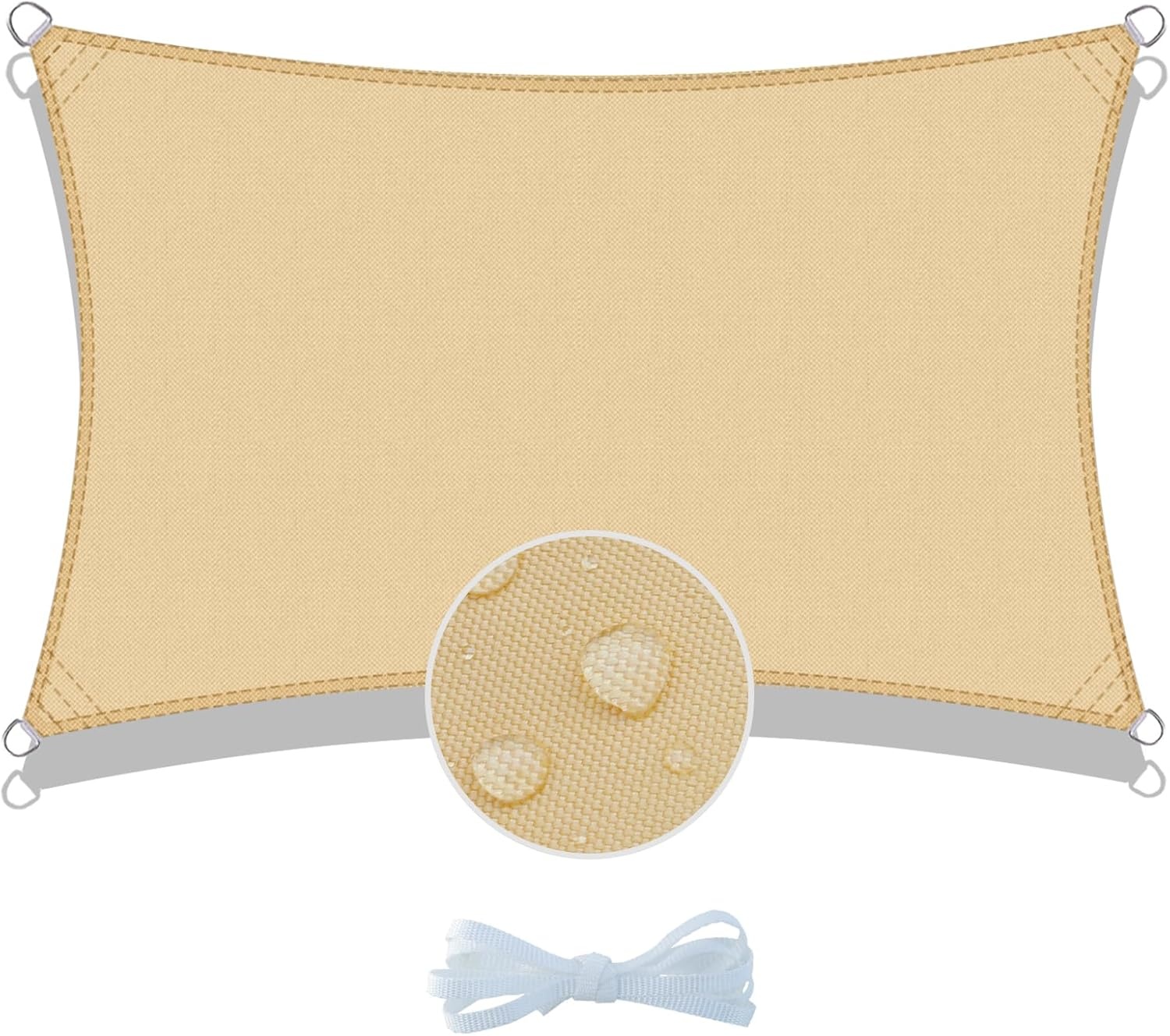 Zonnezeil Rechthoekig 4x5m - 35% Korting! Waterdicht Zandkleurig