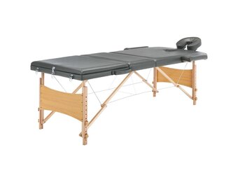 vidaXL Massagetafel 3 zones, hout, antraciet - 34% korting