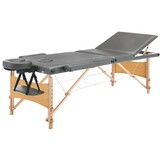 vidaXL Massagetafel 3 zones, hout, antraciet - 34% korting