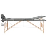 vidaXL Massagetafel 3 zones, hout, antraciet - 34% korting