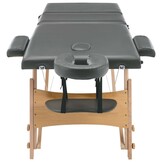 vidaXL Massagetafel 3 zones, hout, antraciet - 34% korting