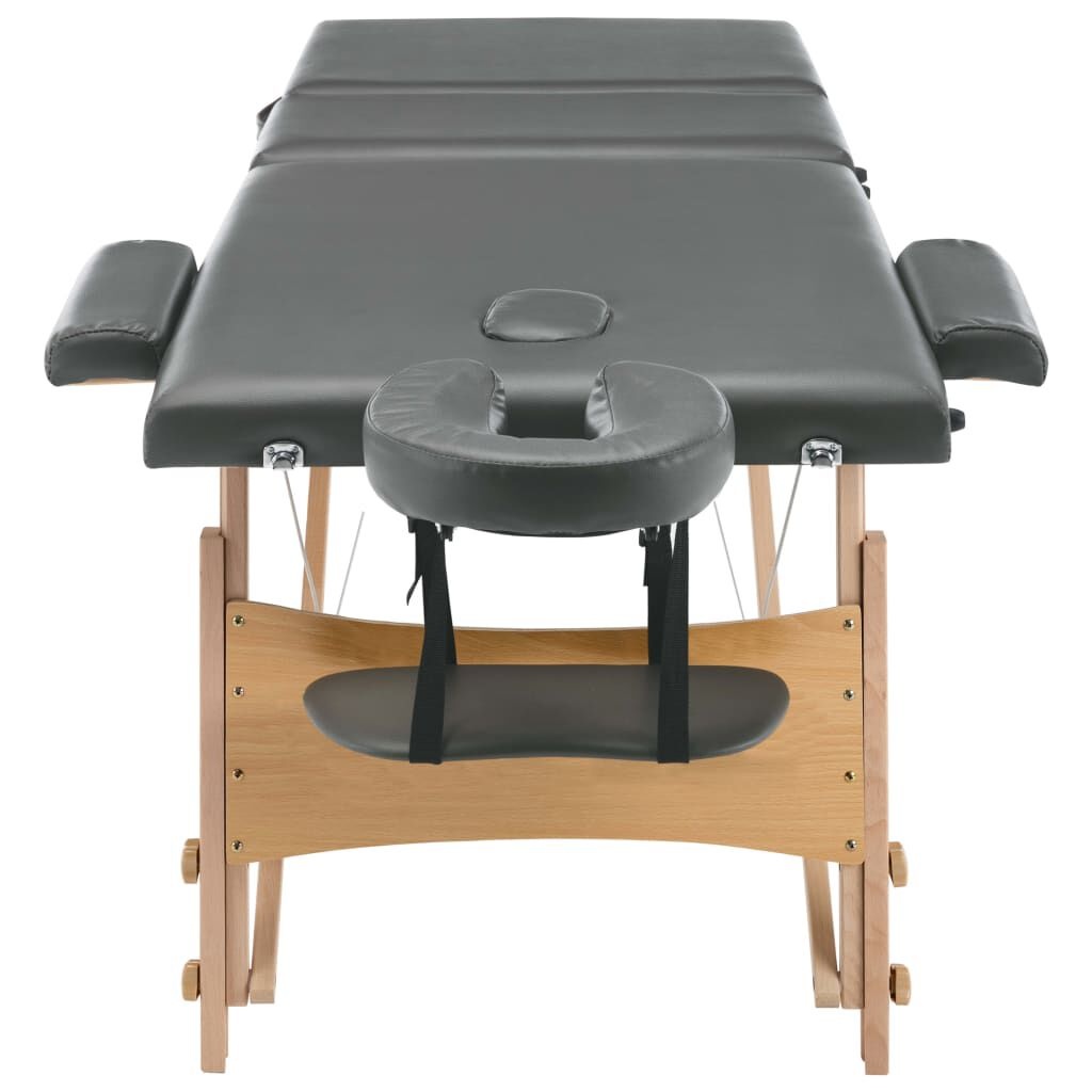vidaXL Massagetafel 3 zones, hout, antraciet - 34% korting