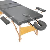 vidaXL Massagetafel 3 zones, hout, antraciet - 34% korting