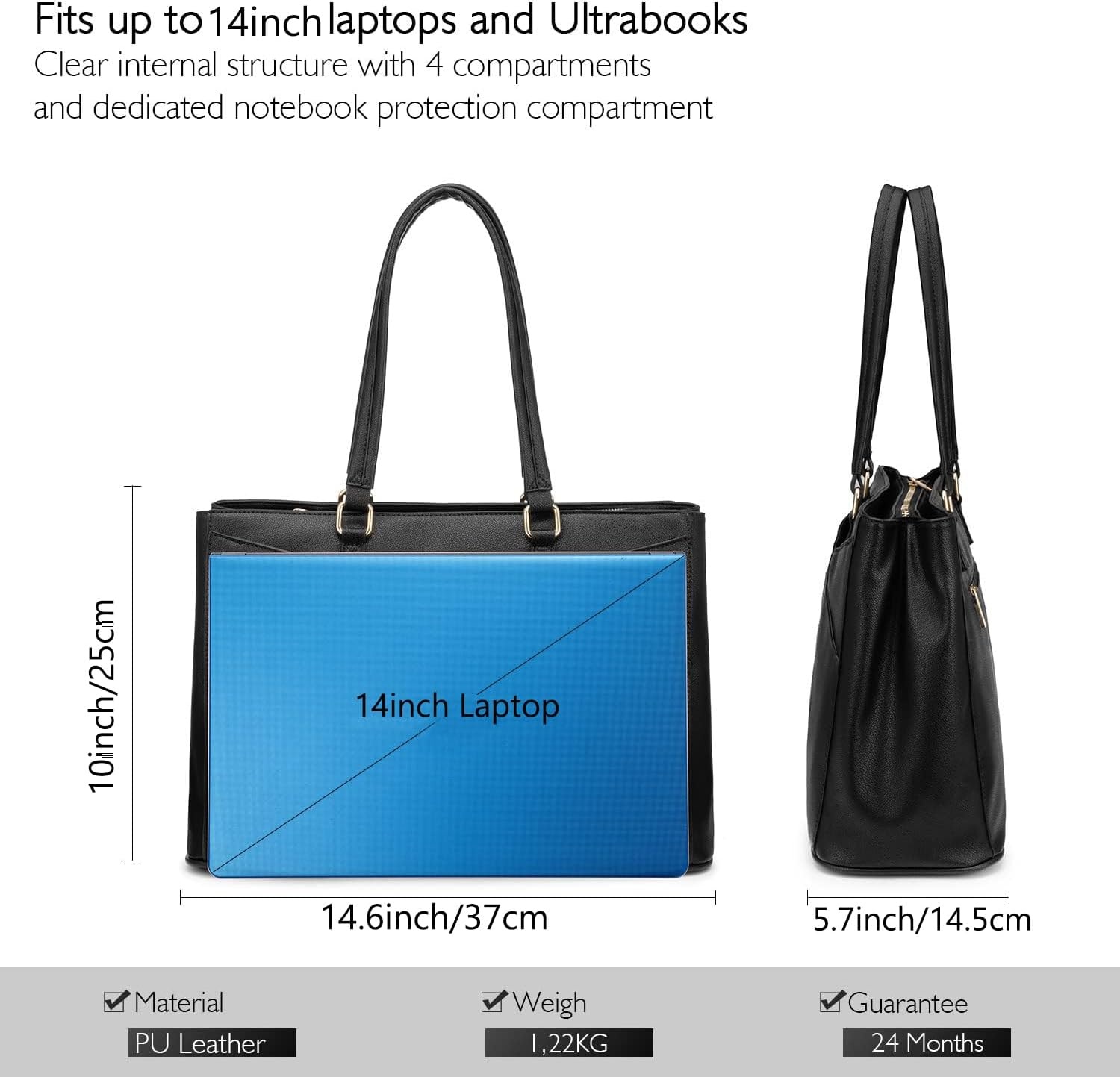 LOVEVOOK Laptoptas Zwart (34% korting)