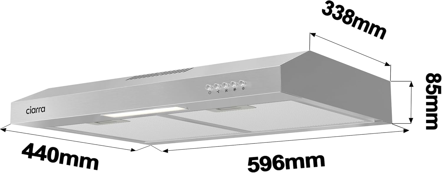 CIARRA Afzuigkap 60cm RVS - 37% Korting