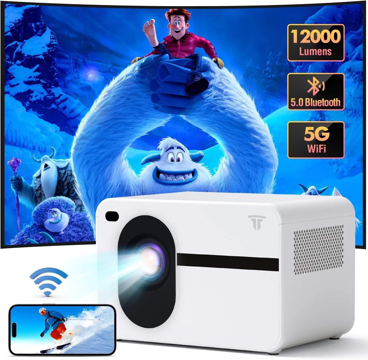 Mini Full HD Projector (1080P) - 5G WiFi & Bluetooth - 42% Korting