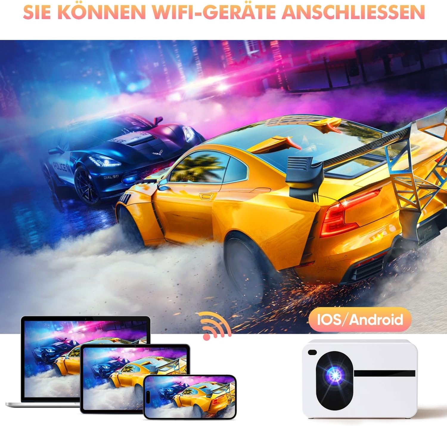 Mini Full HD Projector (1080P) - 5G WiFi & Bluetooth - 42% Korting