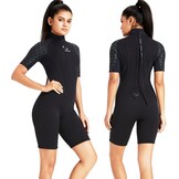 Zwarte Dames Wetsuit 3mm Neopreen - Korte Mouwen - -7%