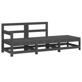 vidaXL 3-delige Loungeset Grenenhout Grijs - 48% Korting!