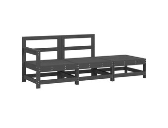 vidaXL 3-delige Loungeset Grenenhout Grijs - 48% Korting!