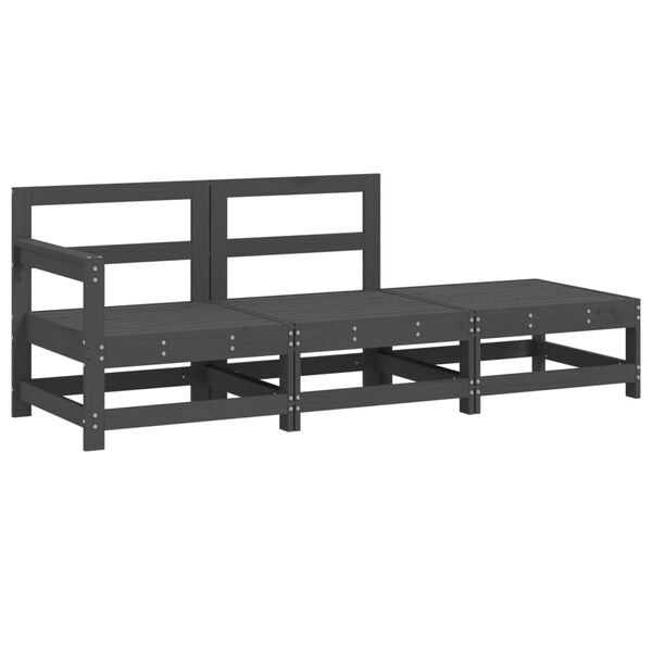 vidaXL 3-delige Loungeset Grenenhout Grijs - 48% Korting!