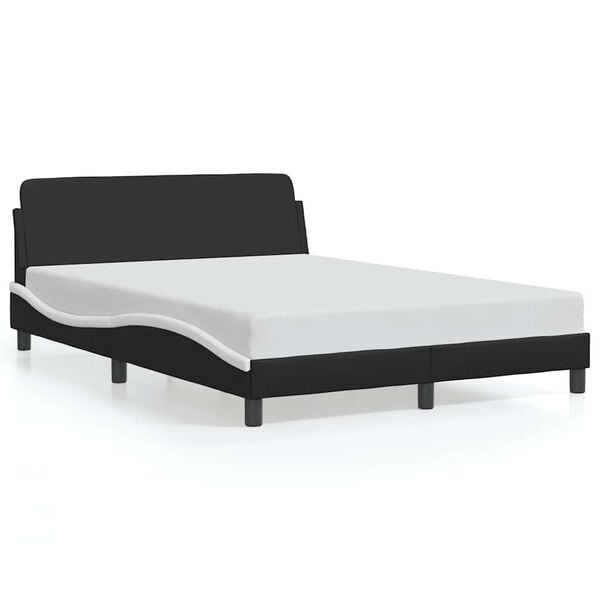 VidaXL Zwart/Wit Kunstleer Bedframe 120x200 cm - 51% Korting!