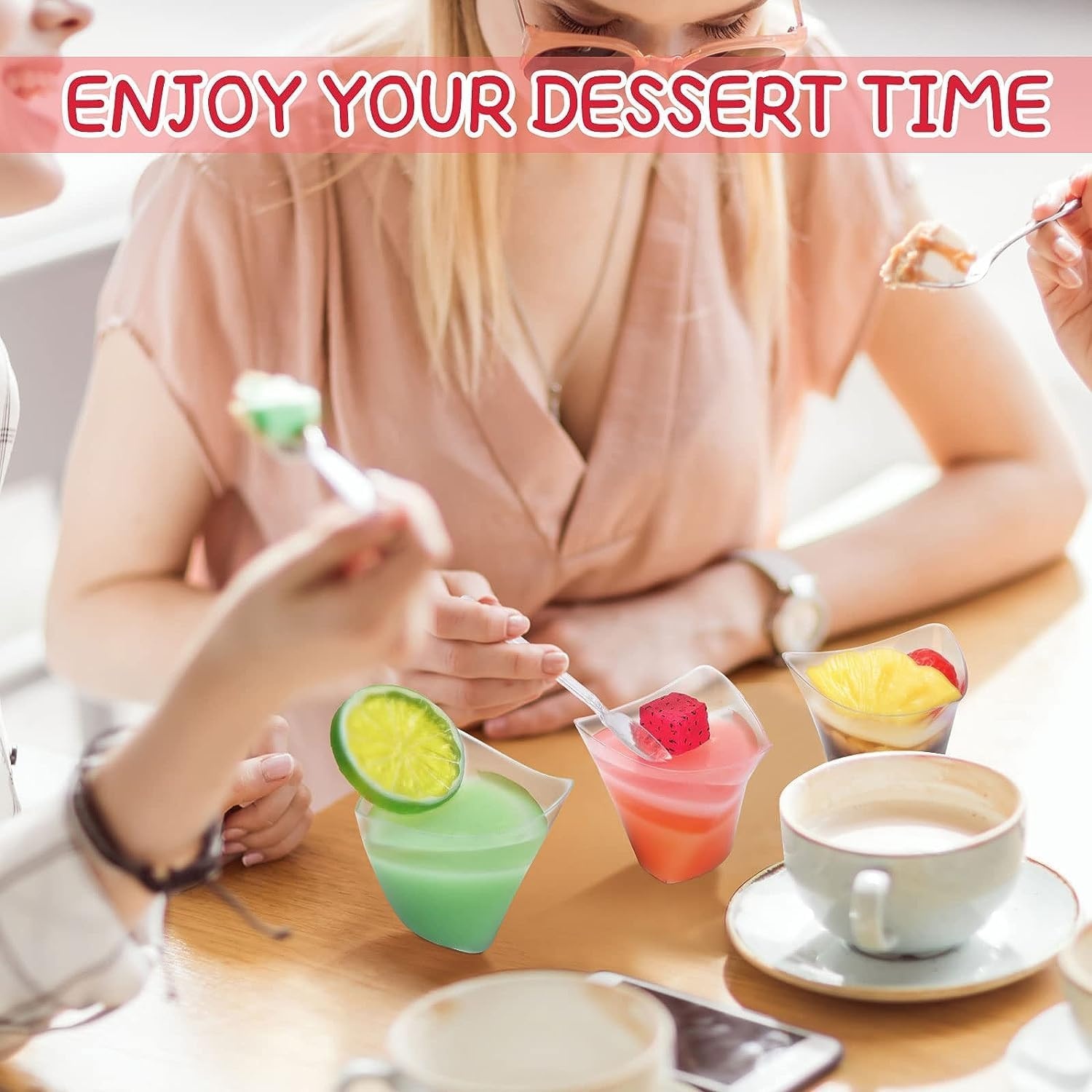 Dessertglazen 100ml + Lepels - 50 Stuks | 31% Korting