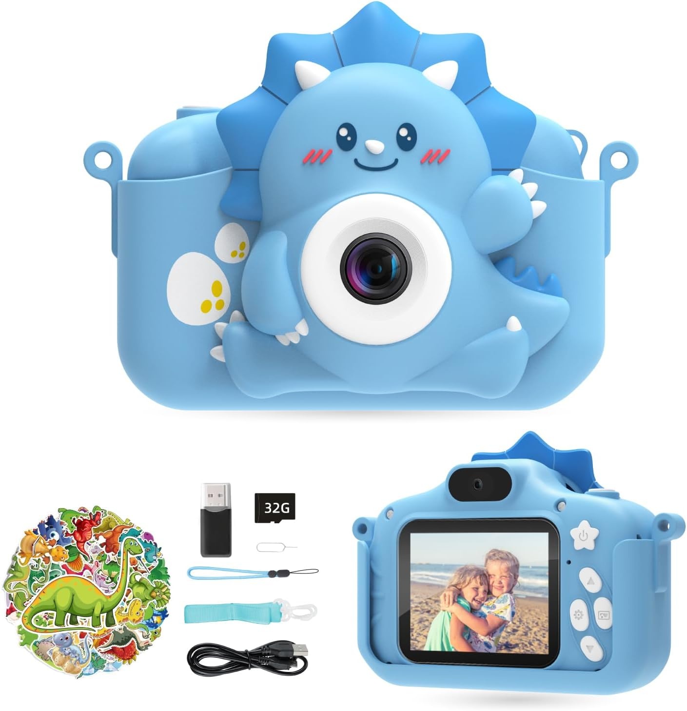 HiMont Kindercamera Blauw - 1080P met 32GB & 30% Korting