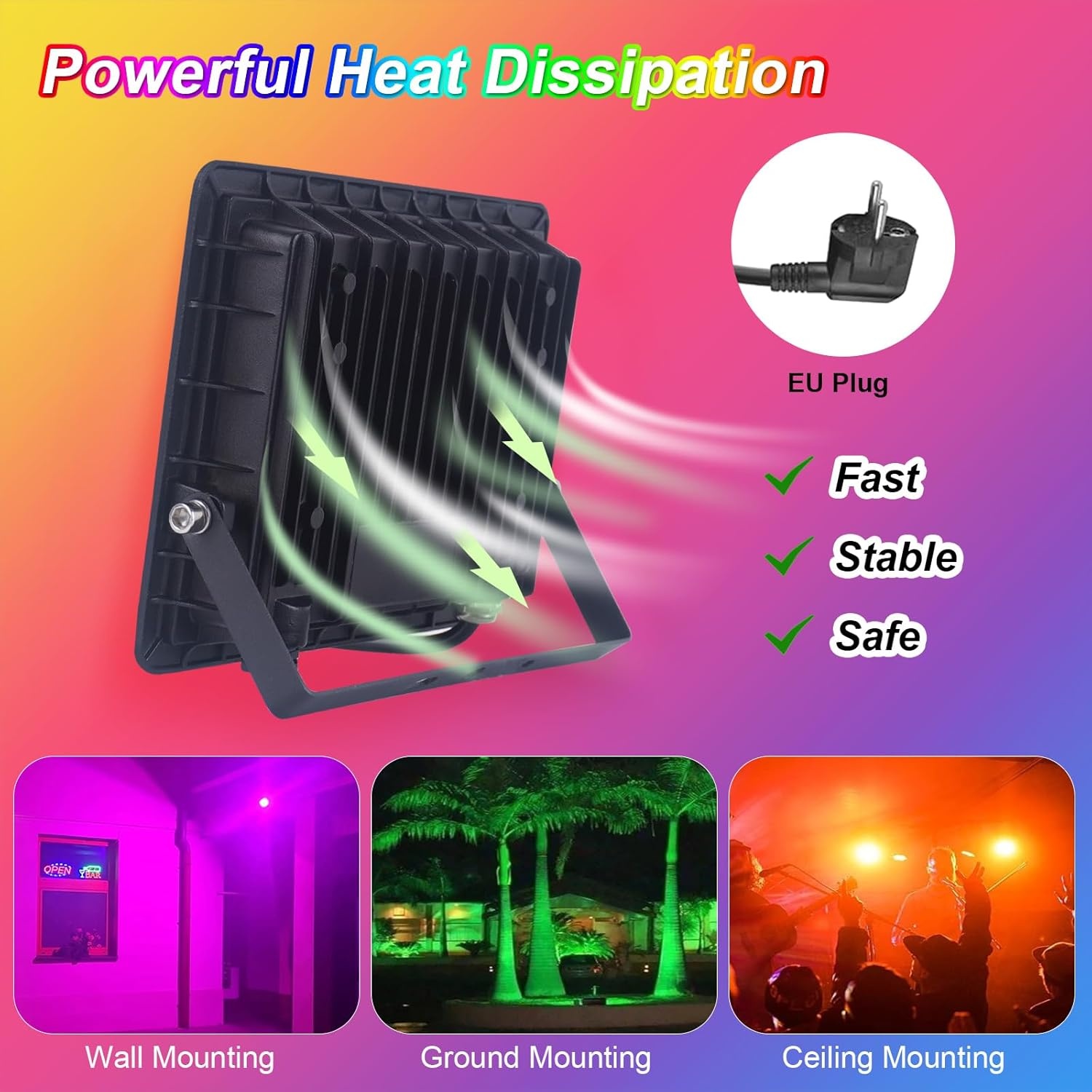 RGB LED Buiten Spot 100W IP66 - 18% Korting!