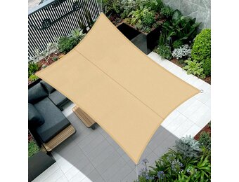 Zonnezeil Rechthoekig Zandkleurig 4x5m - 35% Korting!