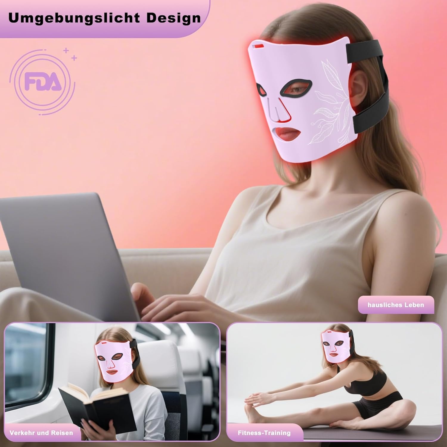 LED Gezichtsmasker met 8 Kleuren + Koeling - 42% Korting