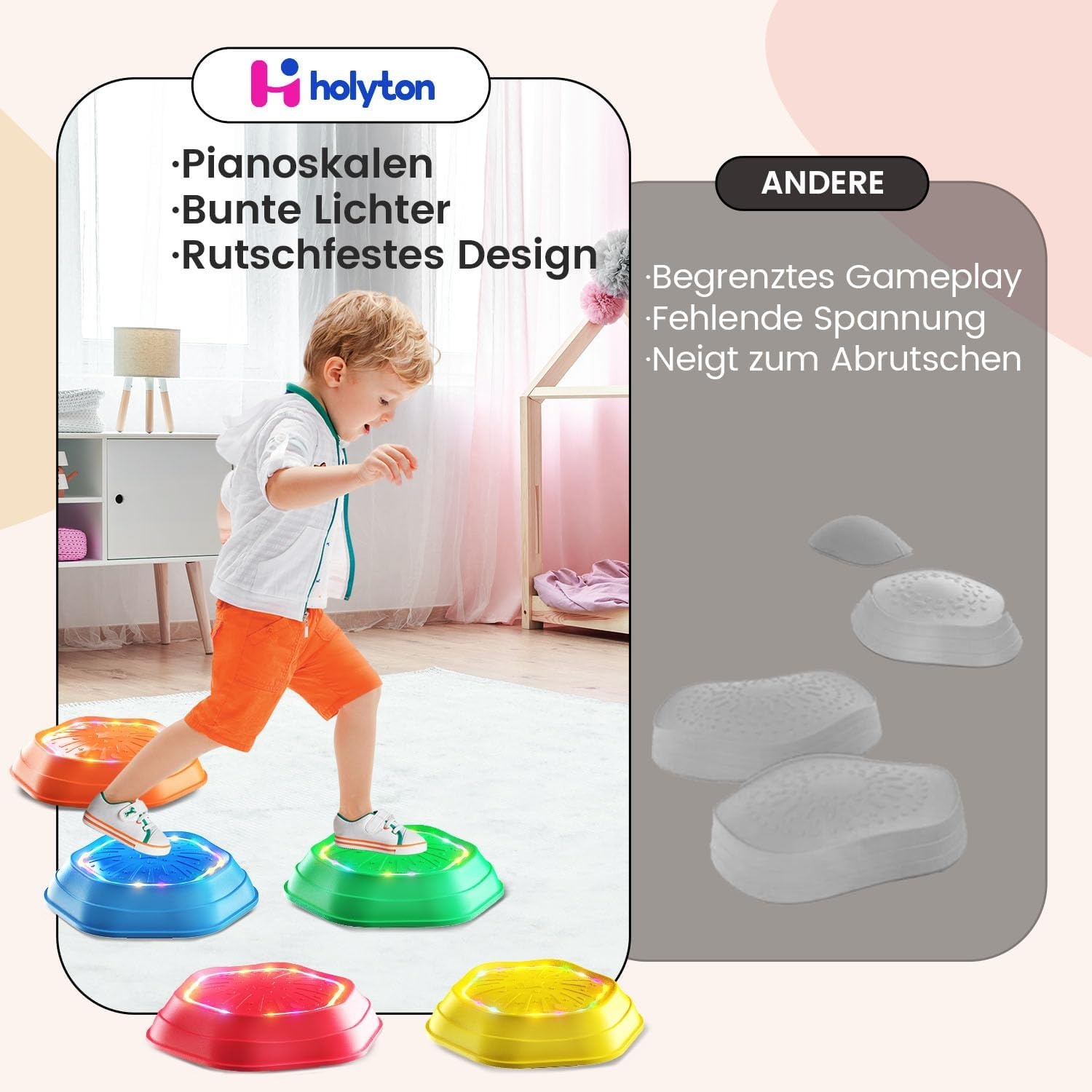 Holyton Balancierstenen Kinderen (5-delig) - Met Licht & Muziek - 40% Korting!
