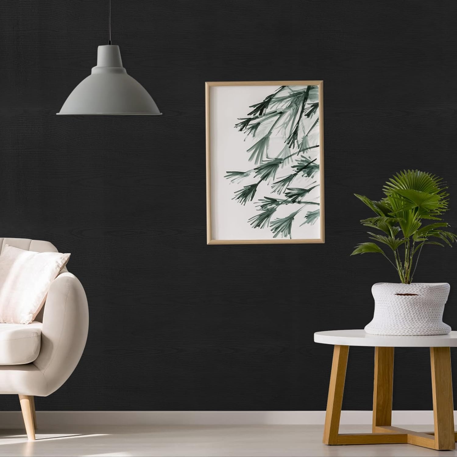 Abyssaly Houtlook Vinyl Folie - 60x600cm Zwart - 37% Korting