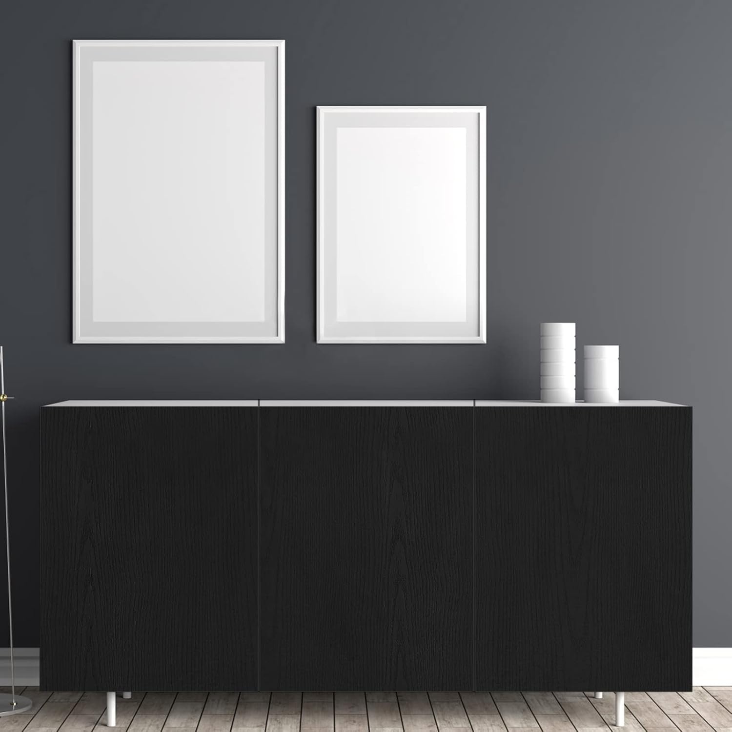 Abyssaly Houtlook Vinyl Folie - 60x600cm Zwart - 37% Korting