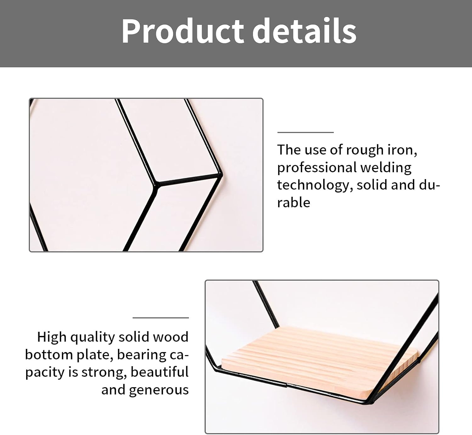 Set van 3 Zwarte Zeshoekige Wandrekken met 39% Korting