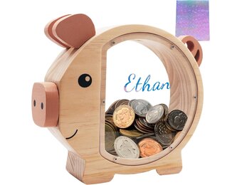 Houten Spaarpot met 36% Korting - Uniek Kinder Cadeau