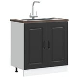 vidaXL Spoelbakonderkast Kalmar Zwart | 47% Korting